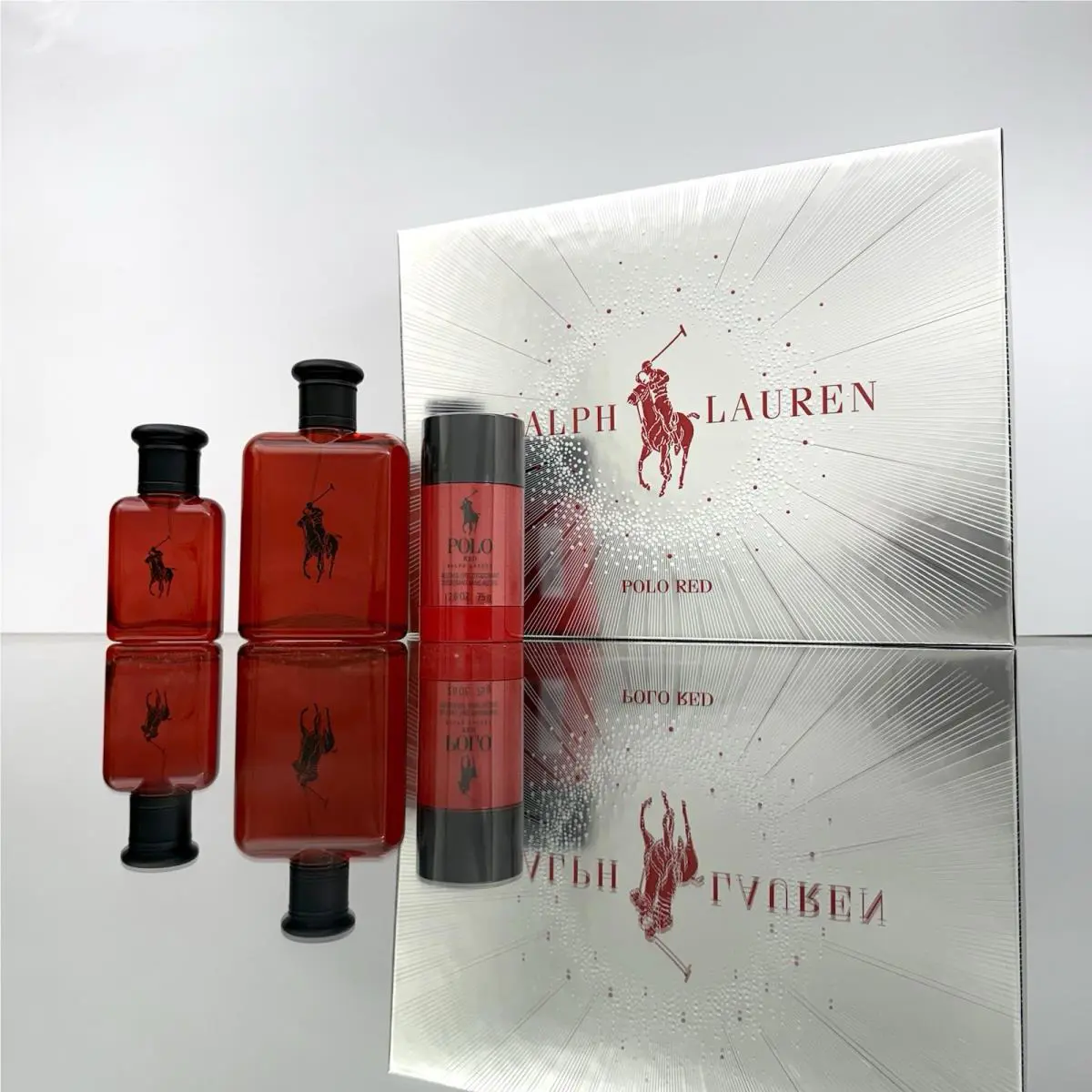 Ralph Lauren Polo Red 3pc Men Set 4.2oz Edt Spr +1.36 Edt Spr +2.6 Deo/stick