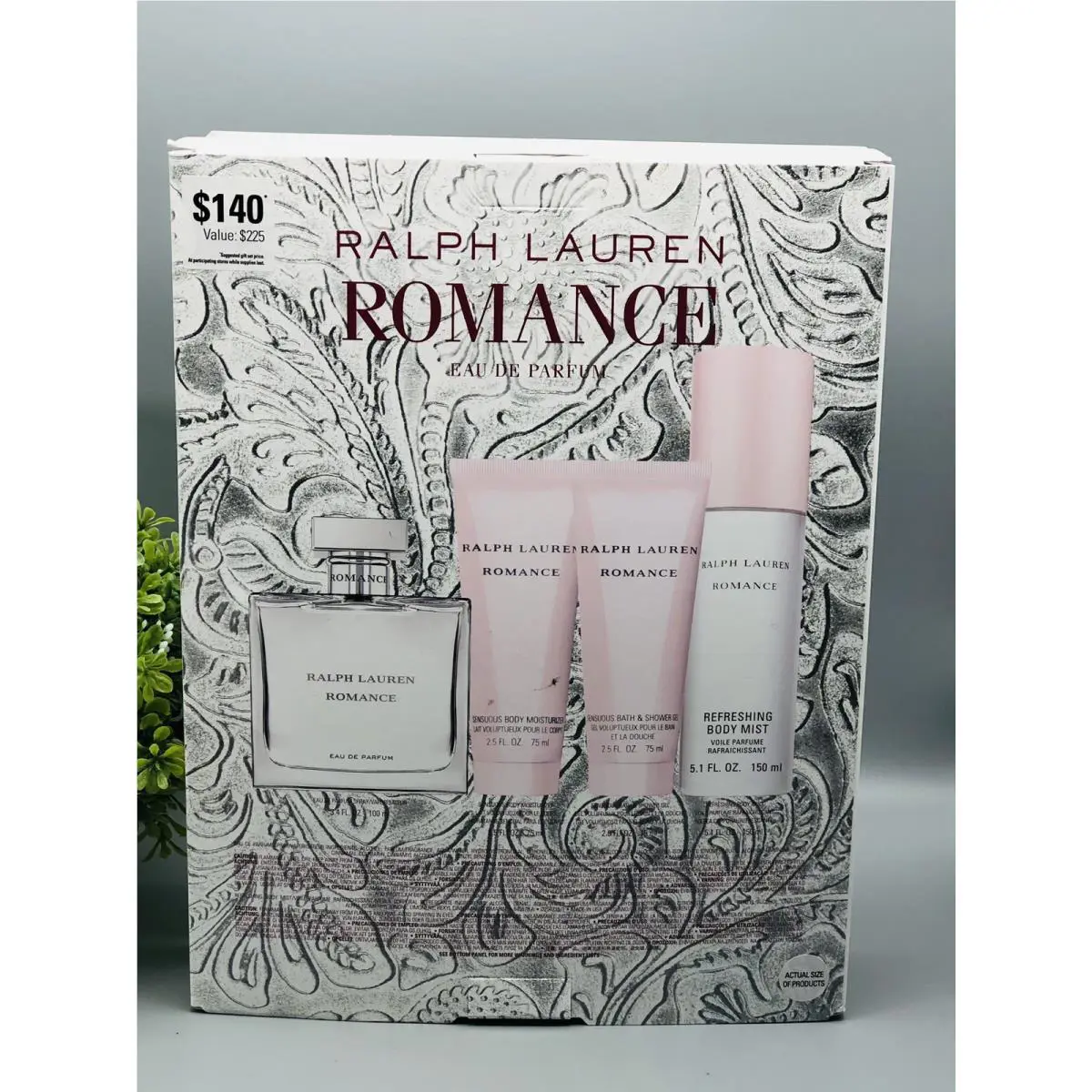 Ralph Lauren Romance 4Pc Gift Set Eau De Parfum Spray 3.4 oz Body Lotion/ Mist