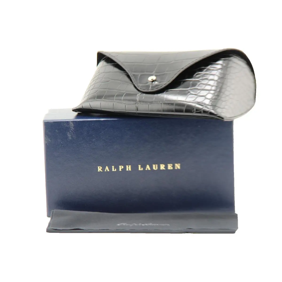 Polo Ralph Lauren Leather Black Sunglasses Eyeglasses Case Box Cloth