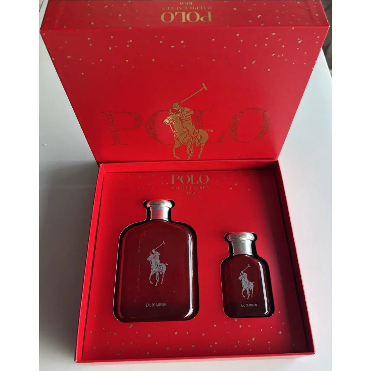 Ralph Lauren Polo Red Eau De Parfum Spray 2 Pcs Gift Set 4.2 Oz+ 1.36 oz
