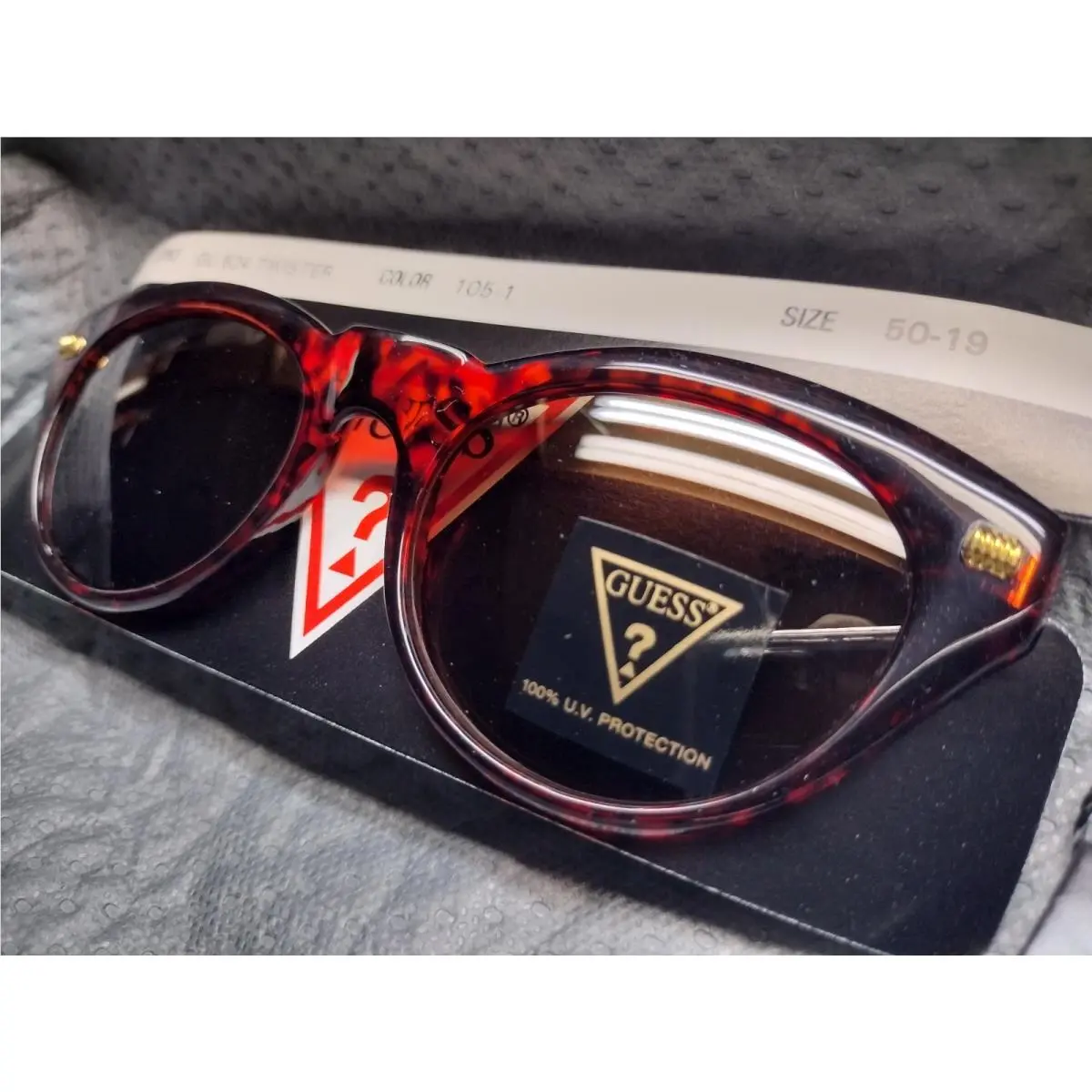 9 Vintage Summer Guess Patriot Tortoise Round Sunglasses Frames GU824