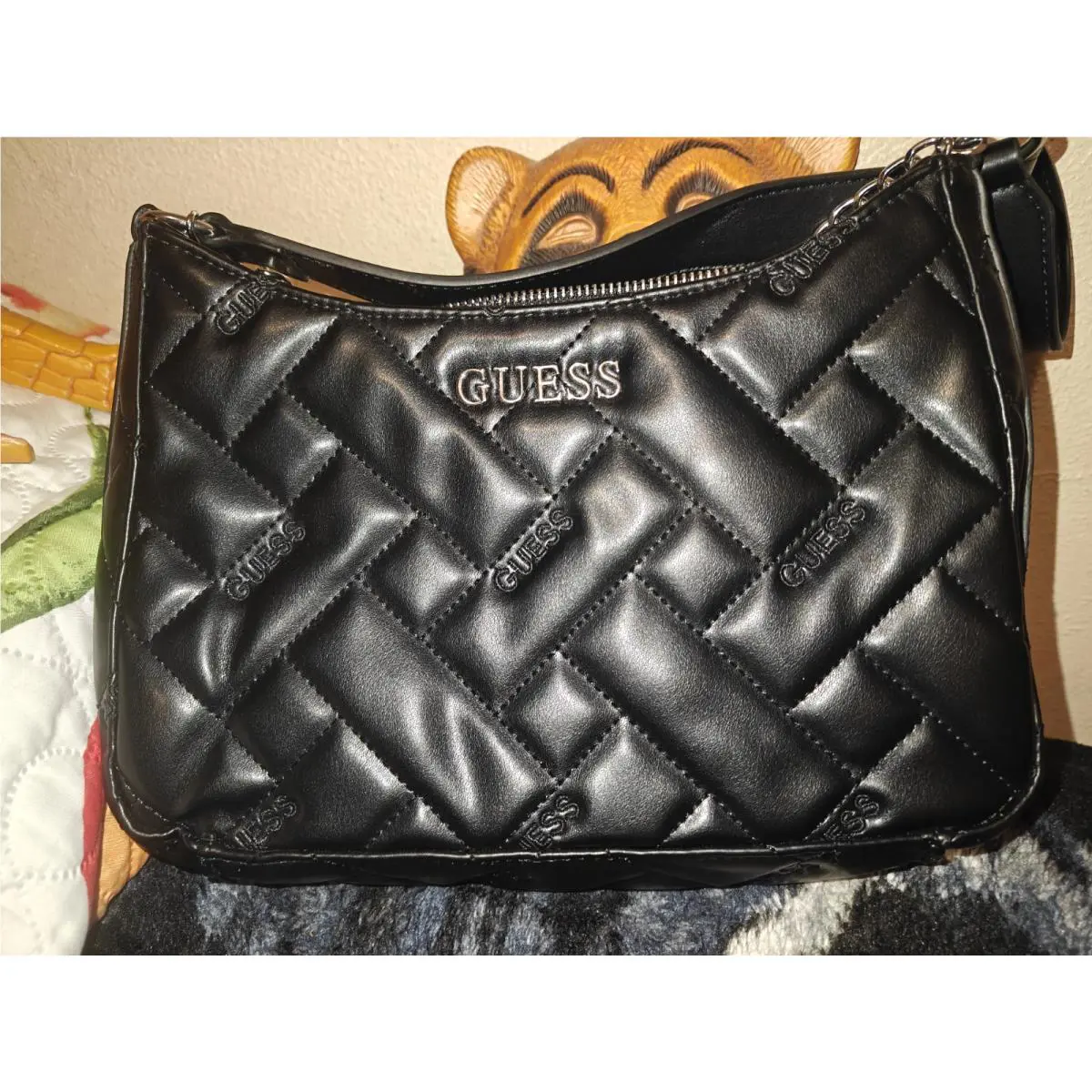 Guess Quilted Style Pattern Tana Handbag