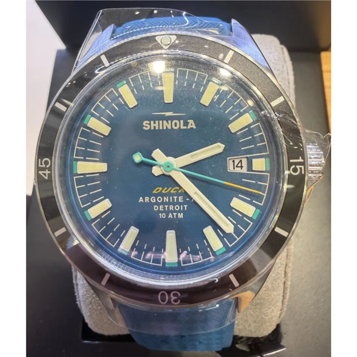 Duck Sport 40mm Blue Dial Rubber Band Watch S0120301731 by Shinola