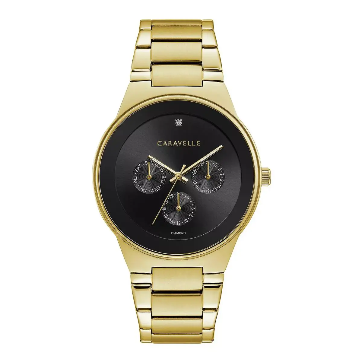 by Bulova 44D102 Stainless Gold Tone Band Diamond Dial Men`s Watch by Caravelle