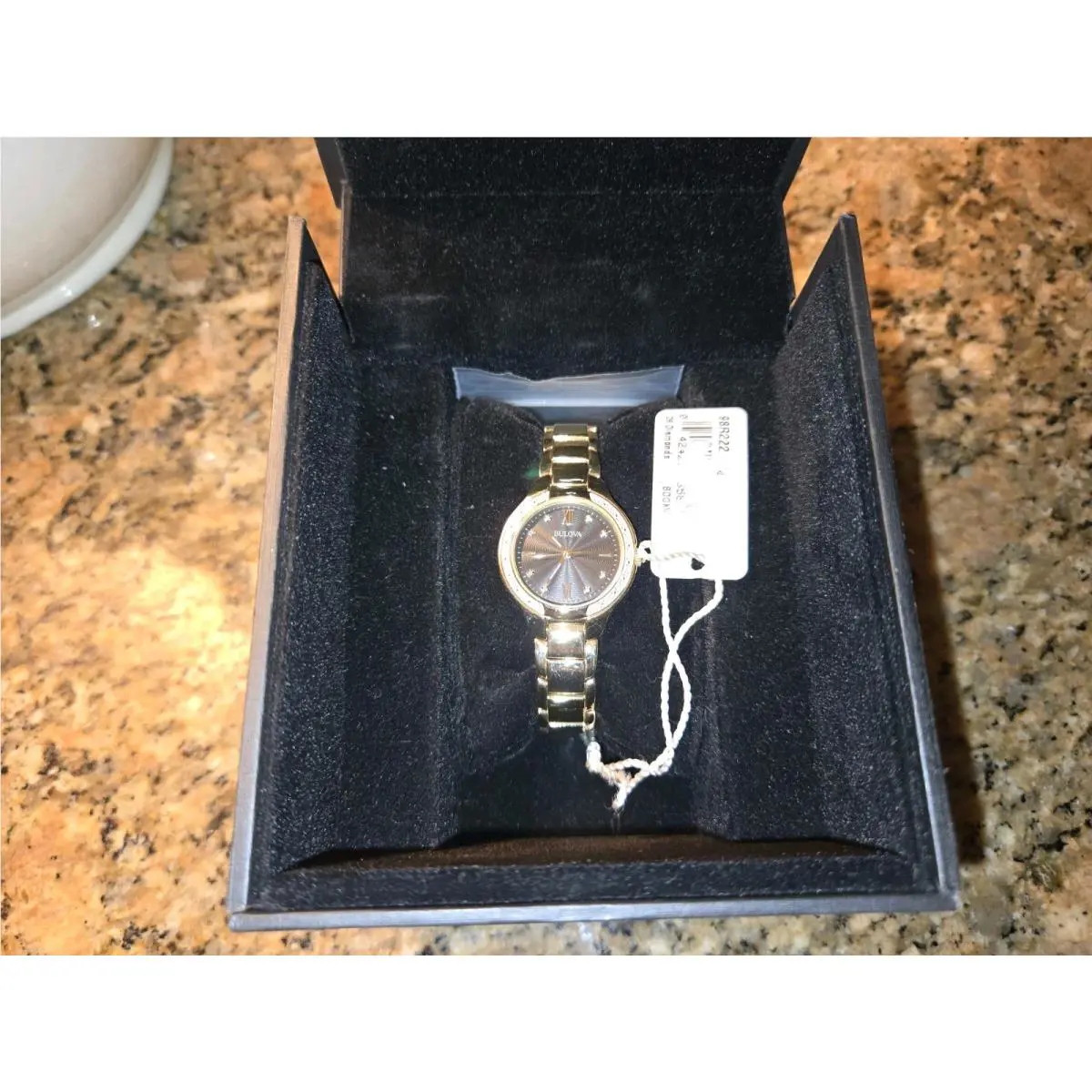 Bulova Womans Watch 98R222 with 26 Diamonds Around Bezel Was