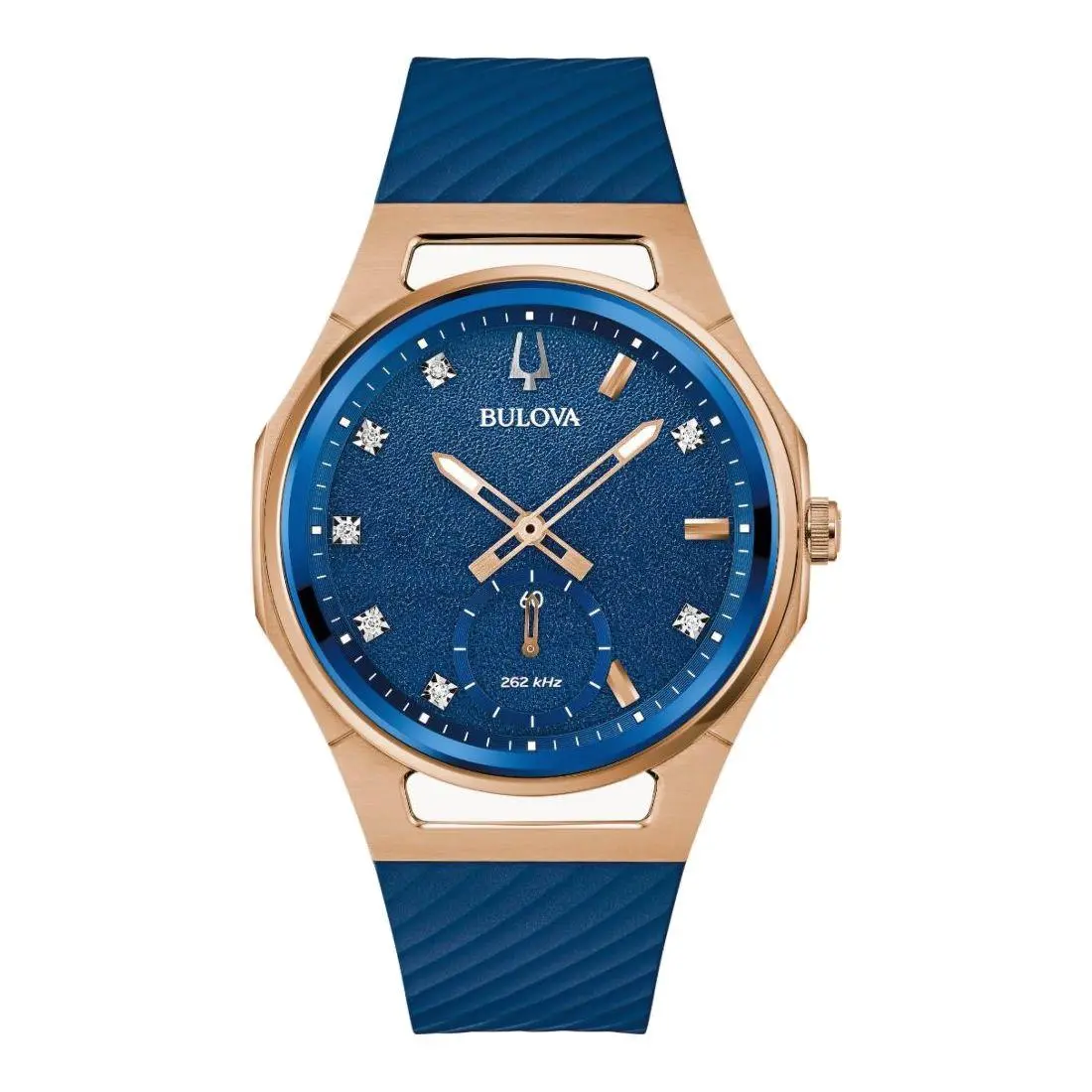 Bulova Curv (marc Anthony Edition) Curv Marc Anthony Edition Women`s Blue Dial Quartz Watch - 97P174 - Face: Blue, Dial: Blue, Band: Blue