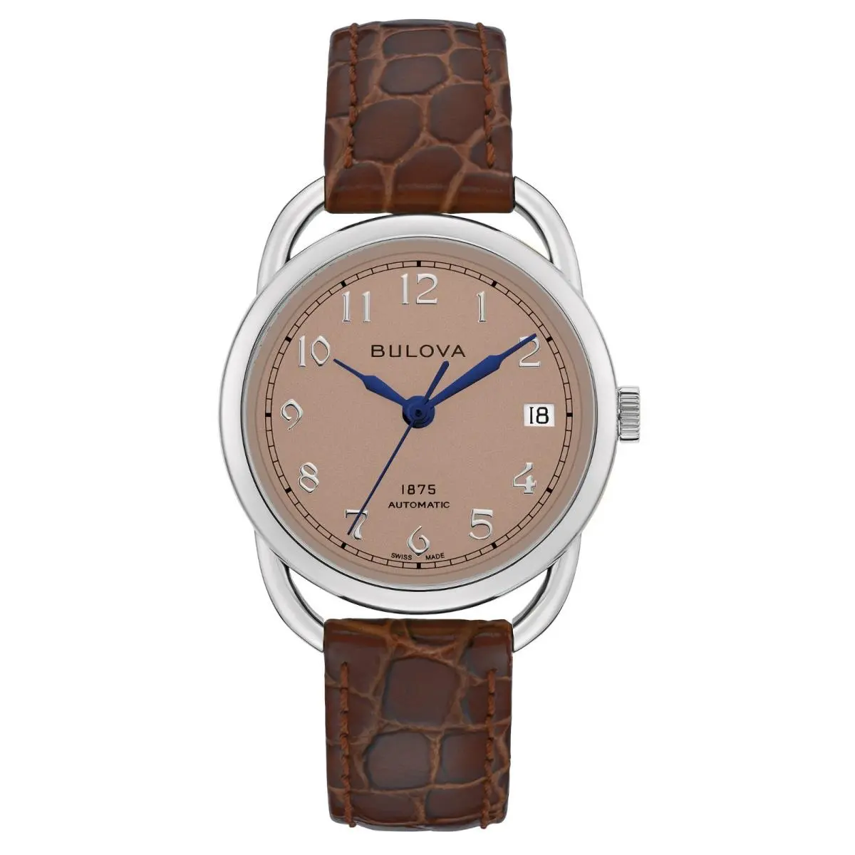 Women`s Commodore Date Indicator Brown Automatic Watch 34MM 96M154 by Bulova