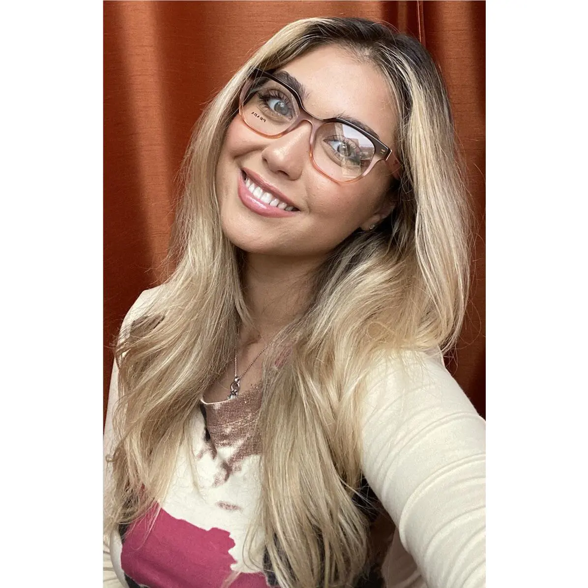 Prada Vpr 02U VX5-1O1 50mm Pink Women`s Eyeglasses Frame Italy