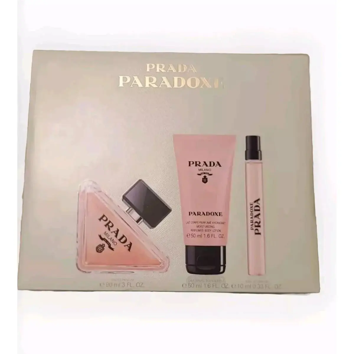 Prada Paradoxe 3 PC GS with 3 OZ Edt 1.6 BL 0.33 Edp For Women