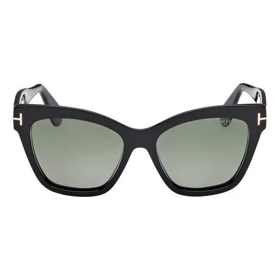 Tom Ford Elvira Polarized Green Cat Eye Ladies Sunglasses FT1217 01R