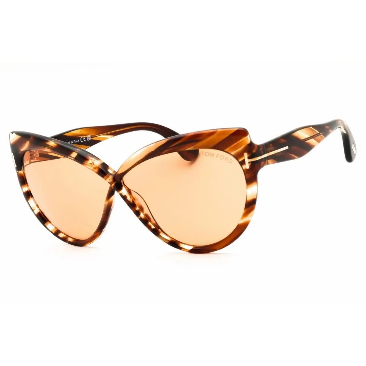 Unisex Sunglasses Cat Eye Shape Blonde Havana Full Rim Frame FT1196 53E by Tom Ford