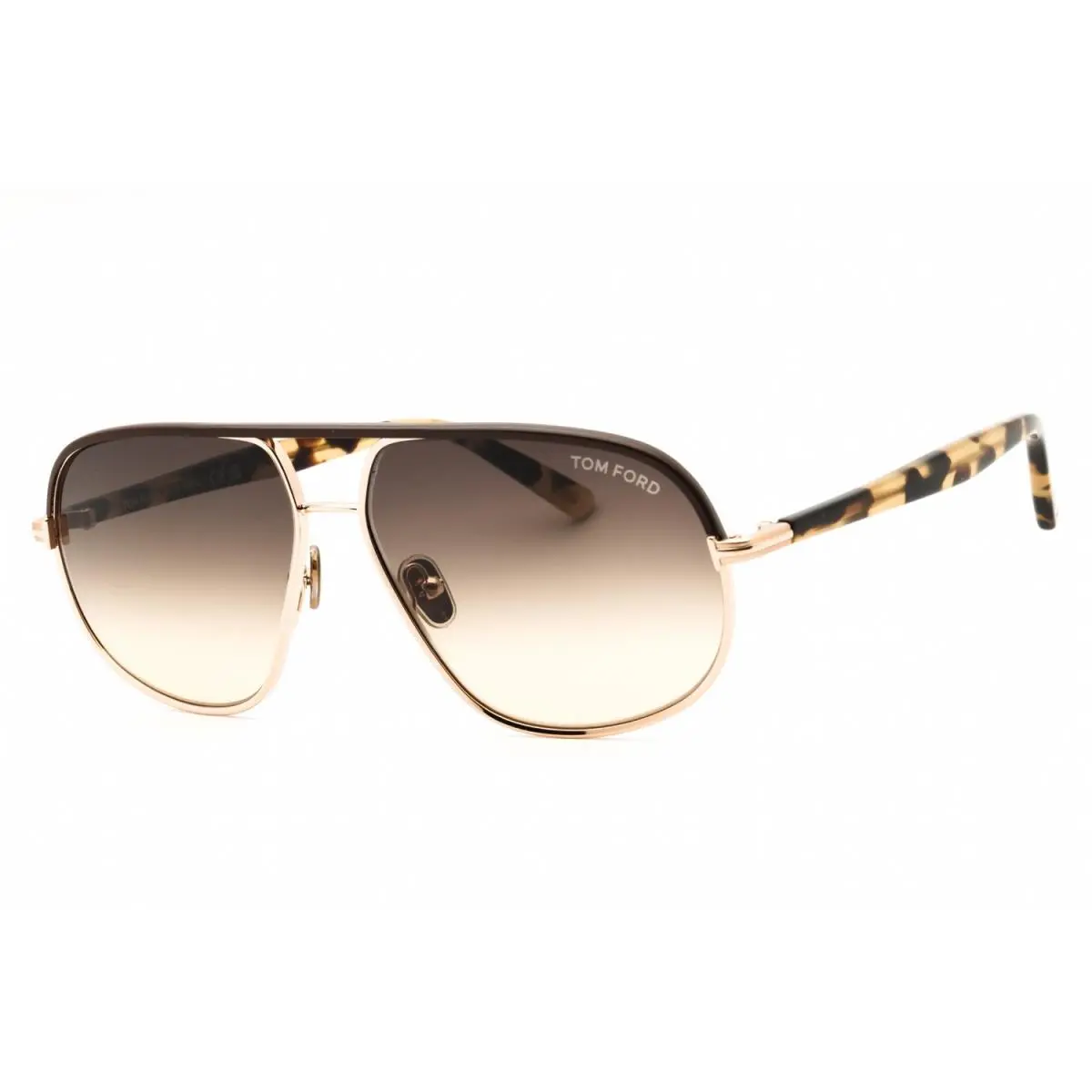 Tom Ford FT1019 28F Sunglasses Shiny Rose Gold Frame Gradient Brown Lenses 59mm