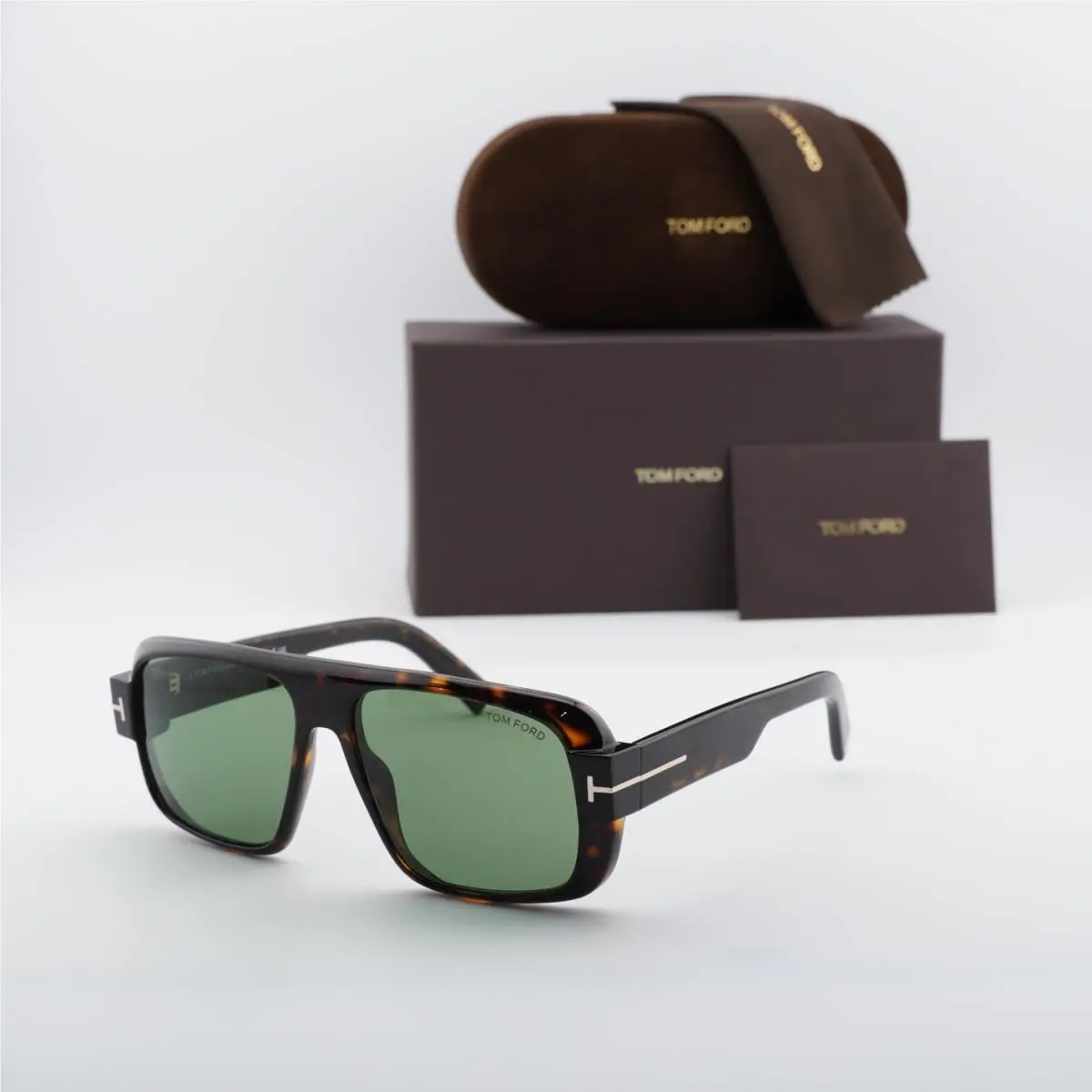 Tom Ford FT1101 52N Dark Havana/green 58-15-140 Sunglasses