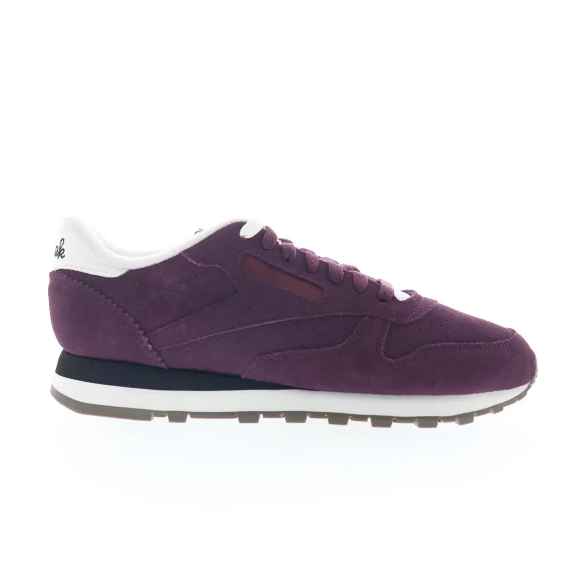 Reebok Classic Leather Mens Purple Suede Lace Up Lifestyle Sneakers Shoes - Purple