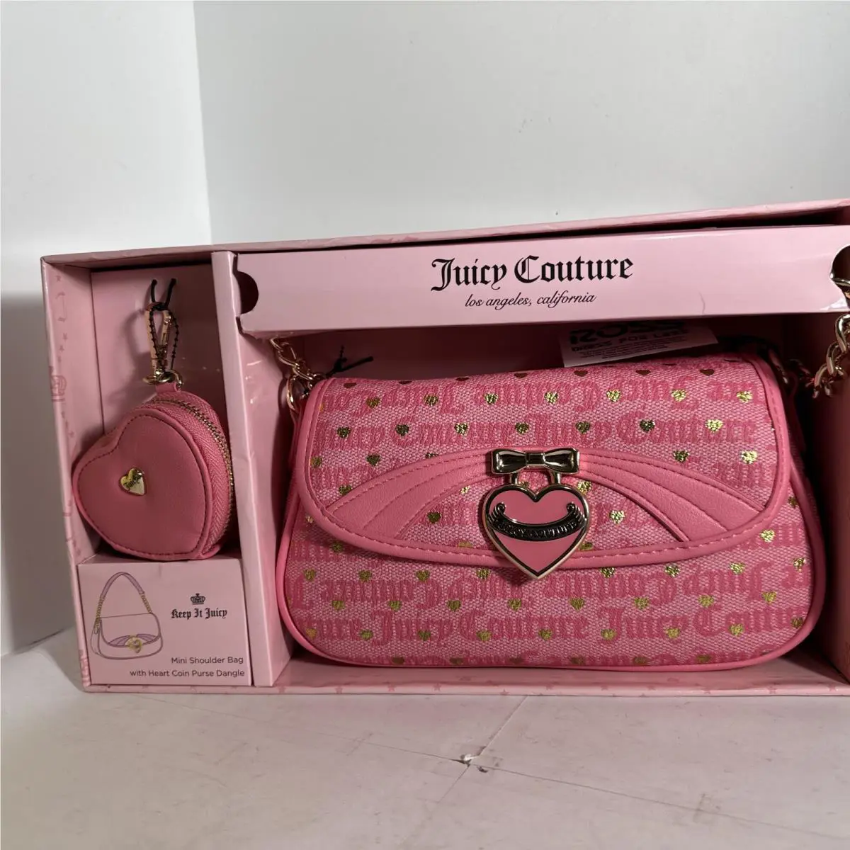 Juicy Couture Mini Shoulder Bag Gift Set Color-pink Lemonade