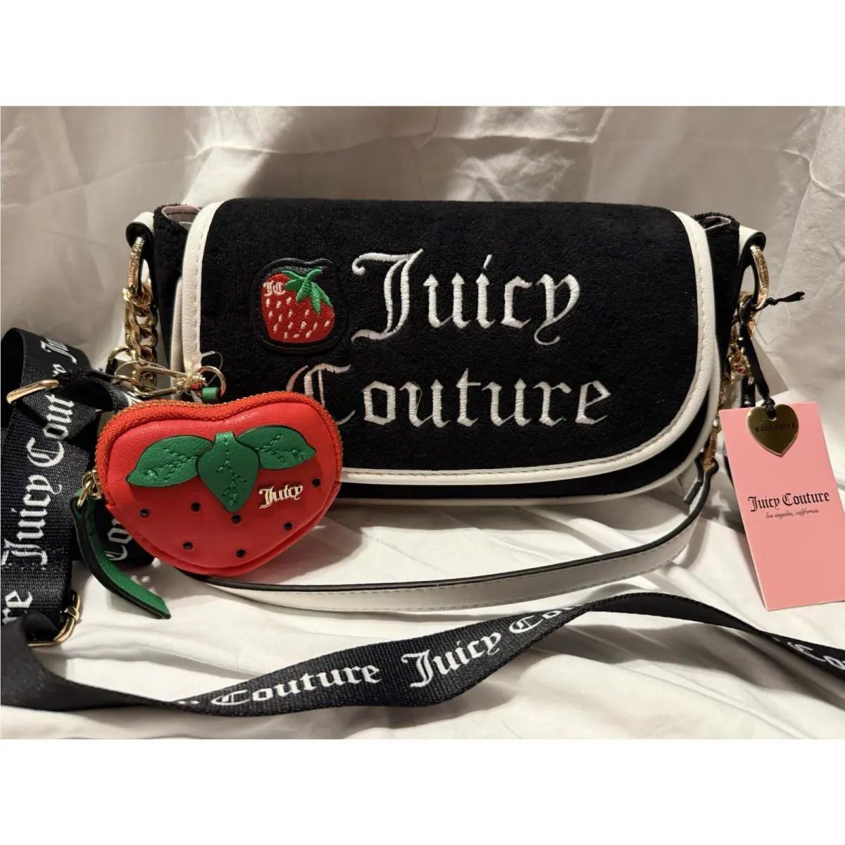 Juicy Couture Sweet N Juicy FR Flap Strawberry Shoulder Bag Liquorice/angel