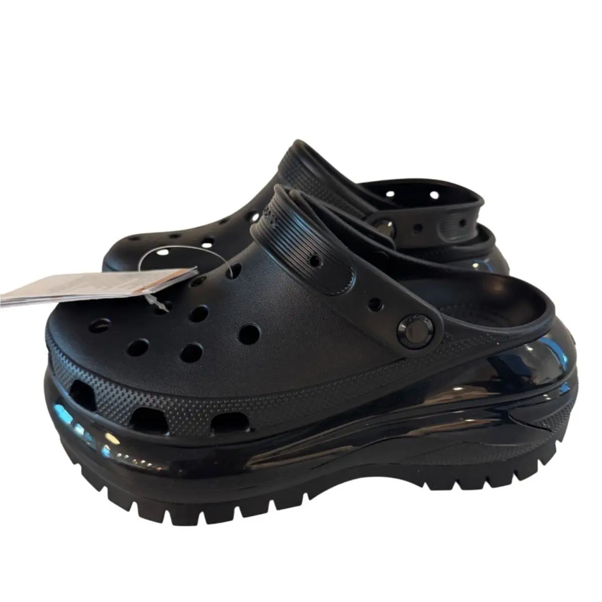 Crocs Classic Mega Crush Clog Unisex M5/W7 Black Lightweight Durable Platform Sh