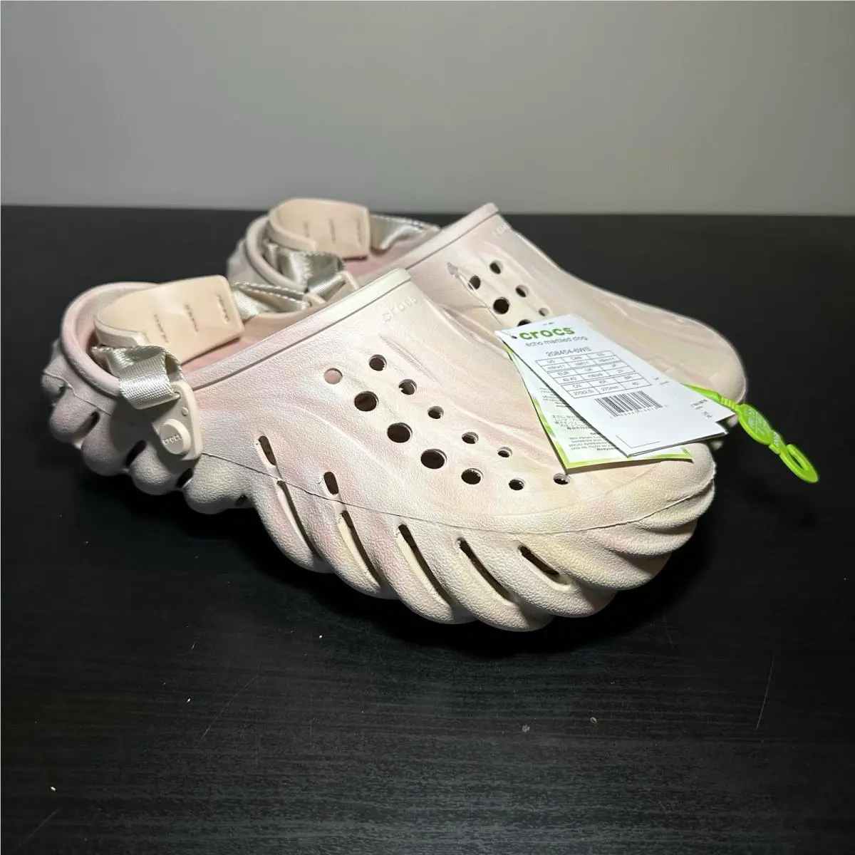 Crocs Echo Marble Clogs Men`s Size 8 Quartz Shoes 208454-6WS