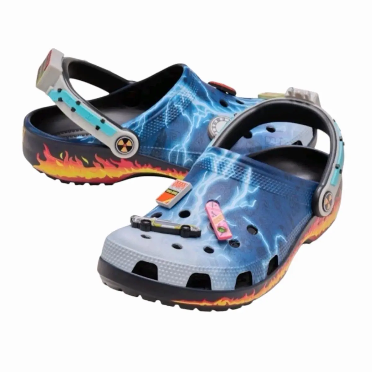 Crocs x Back To The Future Classic Clogs Size Mens 7 Womens 9 Blue Slip On Shoes