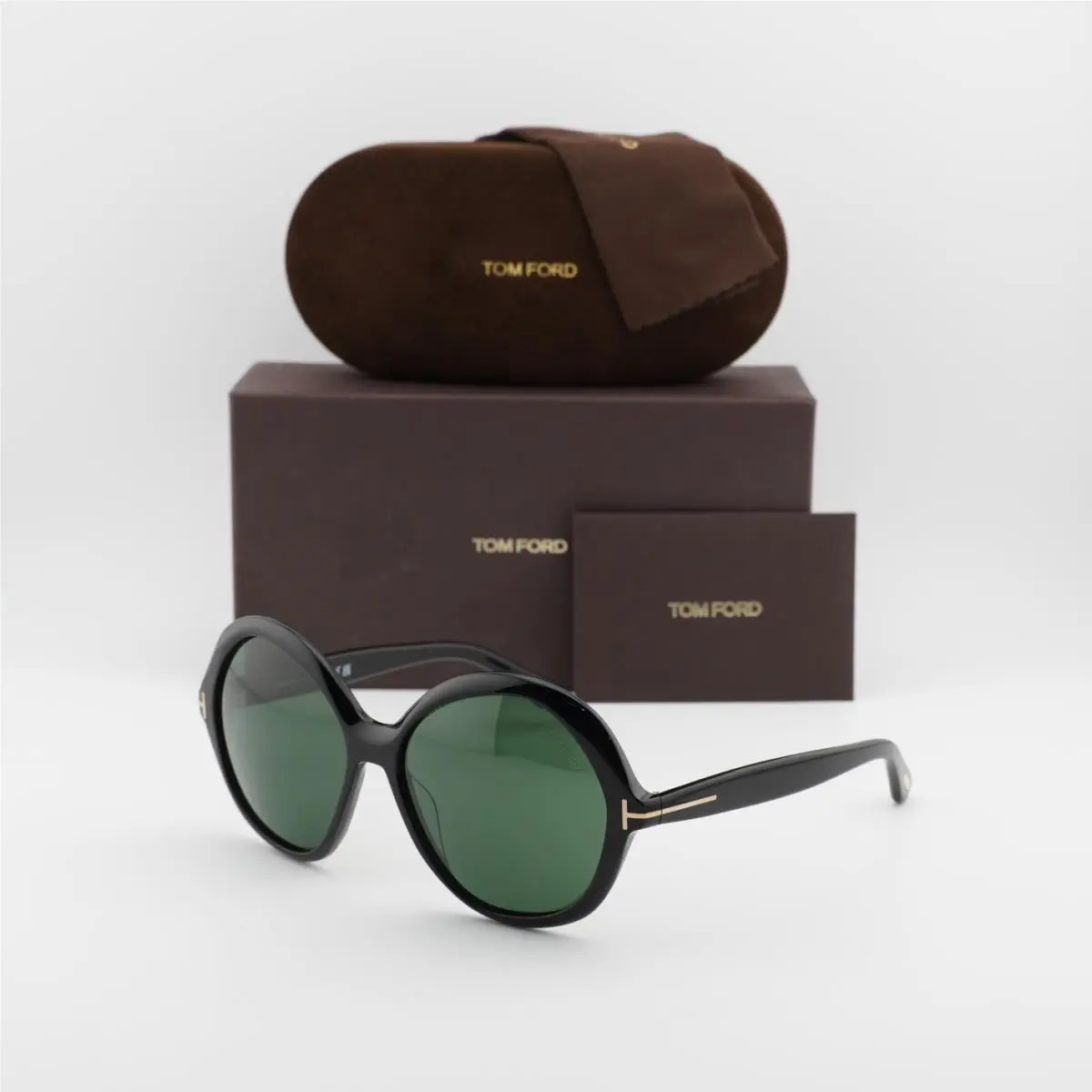 FT1282 01N Shiny Black/green 60-16-135 Sunglasses by Tom Ford