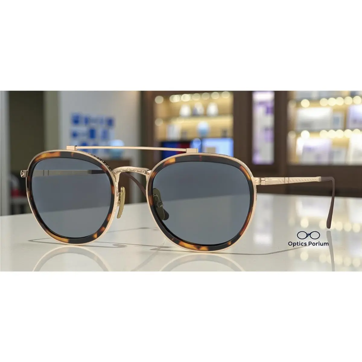 Persol PO5008ST 801356 Phantos Gold Light Blue + Ar 49 mm Unisex Sunglasses