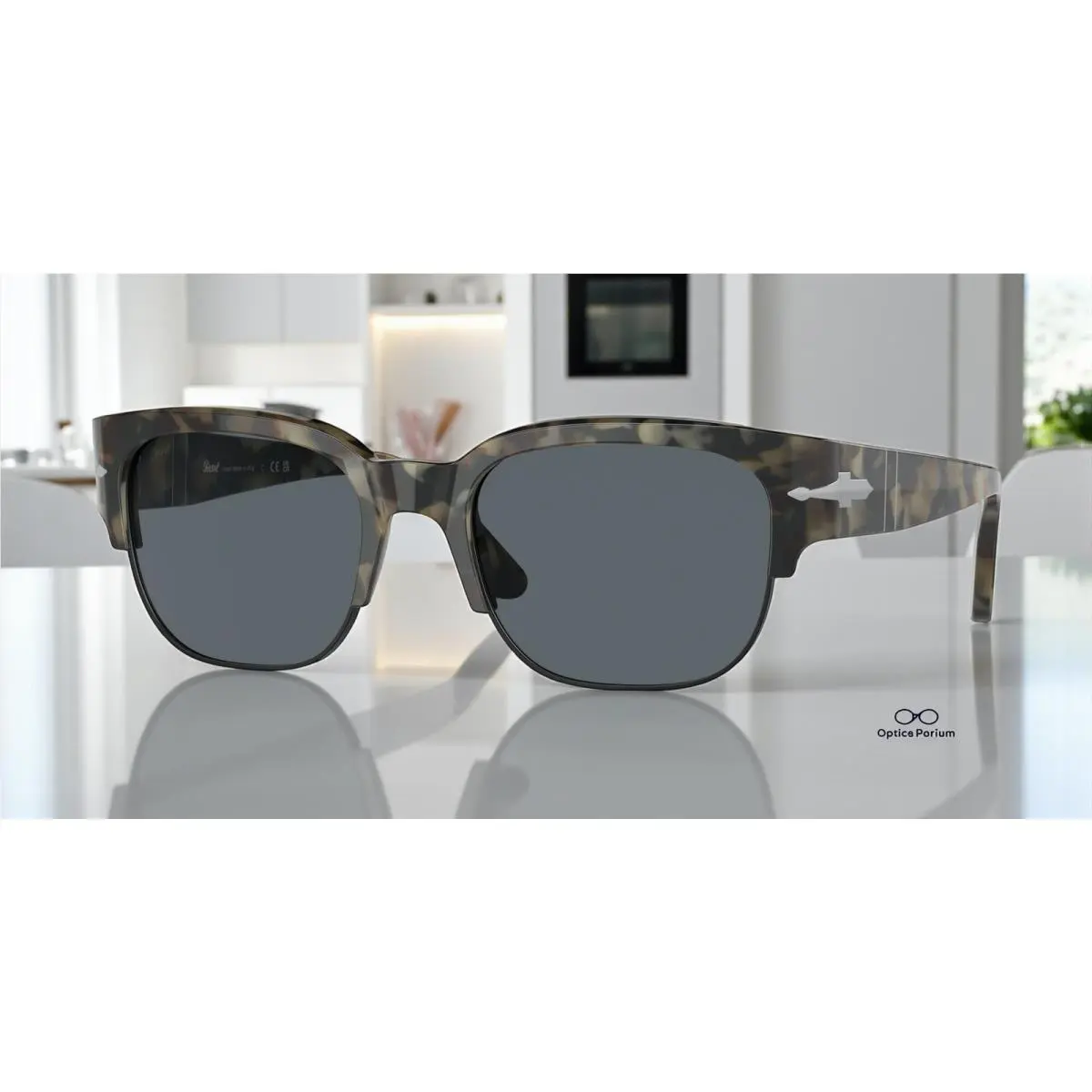 Persol PO3319S 1071R5 Tom Brown Tortoise Blue 55 mm Unisex Sunglasses