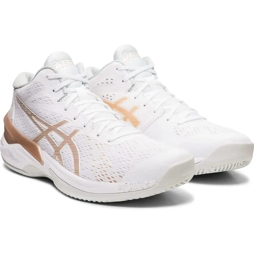 Asics Women`s Sky Elite FF MT Volleyball Shoe White/frosted Almond Size 13 - White/Frosted Almond