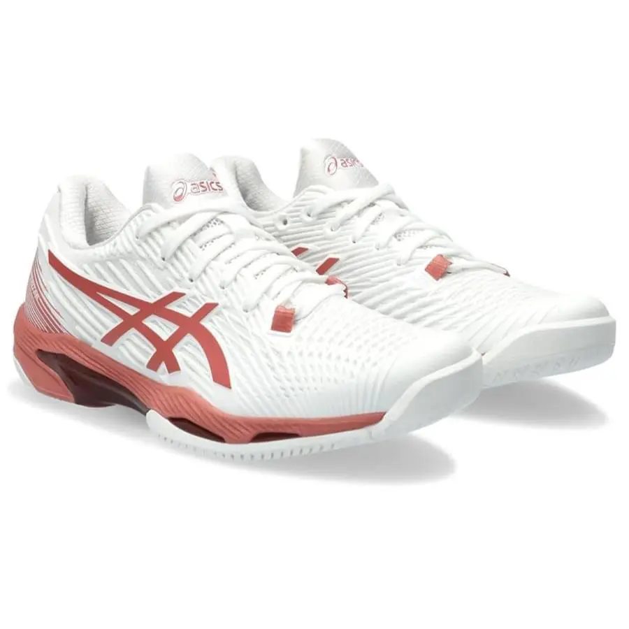 Asics Women`s Solution Speed FF 2 Tennis Shoes White/light Garnet Size 10 - White/Light Garnet
