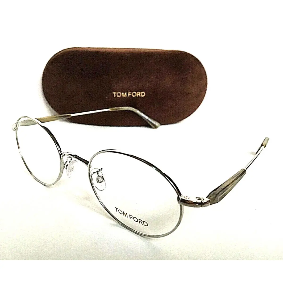 Tom Ford FT5345 016 51mm Round Oval Silver Men s Women`s Eyeglasses Frame