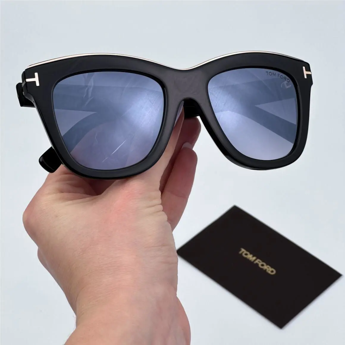 Tom Ford Women Sunglasses Black Grad Smoke Silver Mirror Cat Eye FT0685 01C