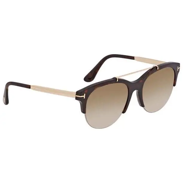 Tom Ford FT0517 52G Adrenne Dark Havana Round-ladies Sunglasses- W/box