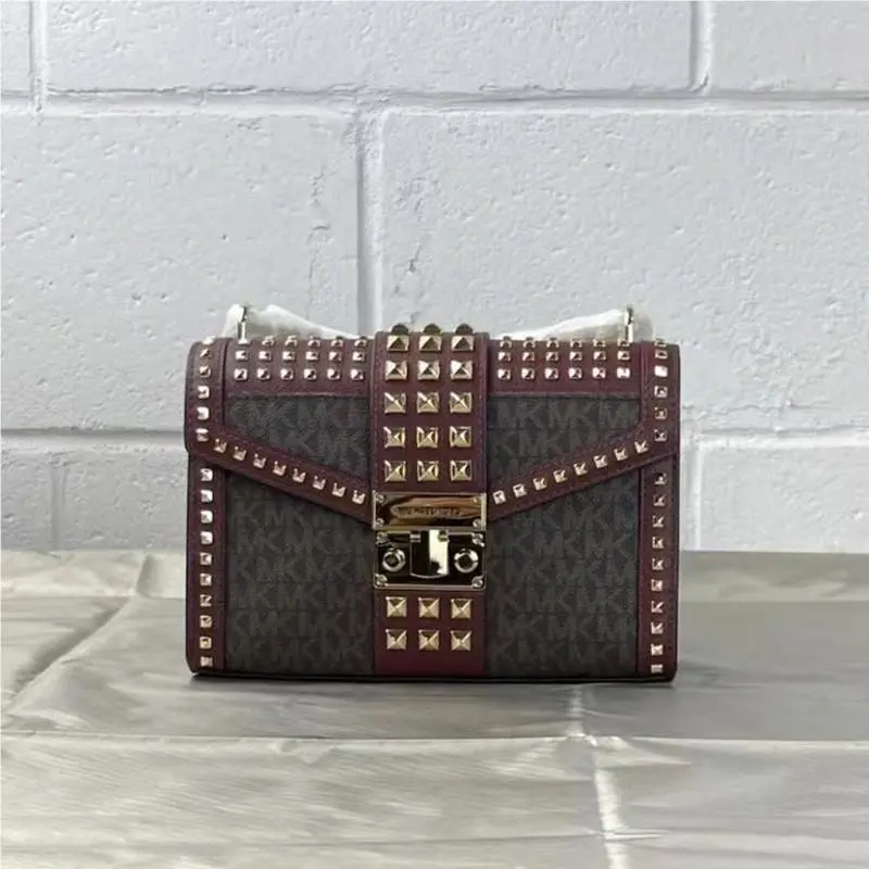 Michael Kors Rose 35F1GX0L2B Medium Flap Shldr Messenger Bag In Merlot