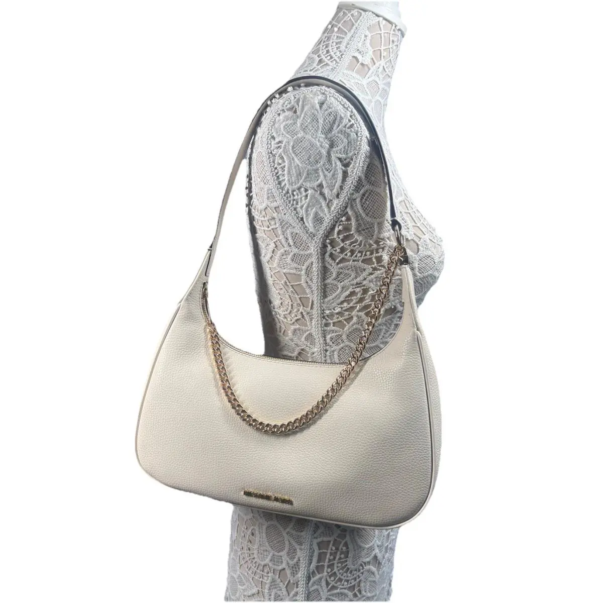 Michael Kors Lucinda Leather Shoulder Medium Handbag Color Cream