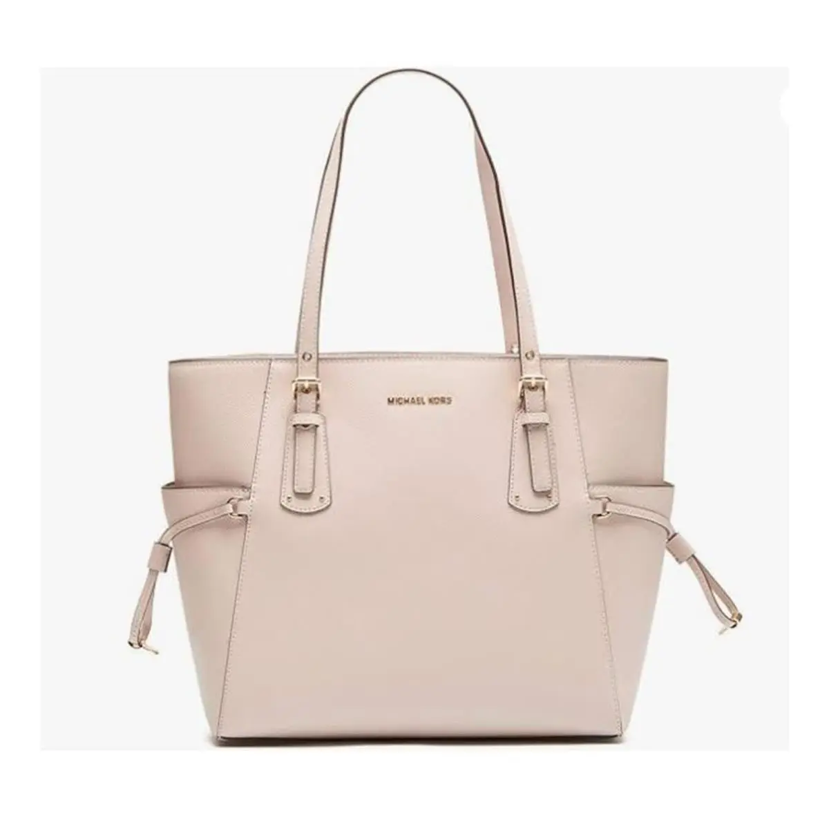 Michael Kors Voyager Textured Crossgrain Leather Tote- Soft Pink 30H7GV6T9L-187