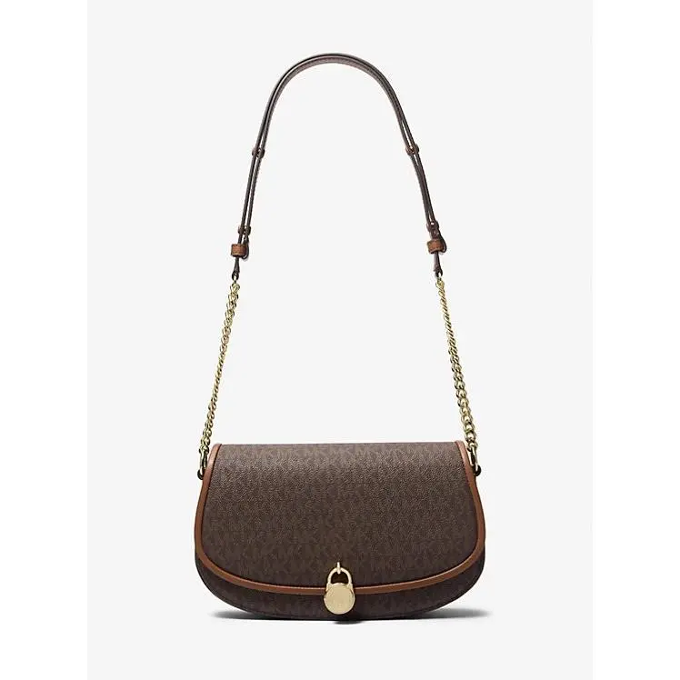 Mila Medium Signature Logo Messenger Bag by Michael Kors