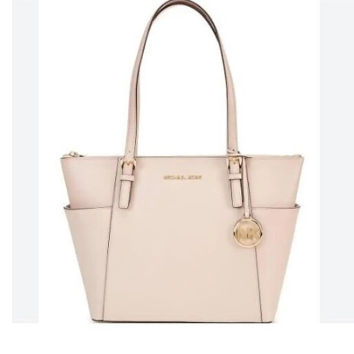 Michael Kors Jet Set Large Topzip Saffiano Leather Tote Soft Pink 30F2GTTT8L-187