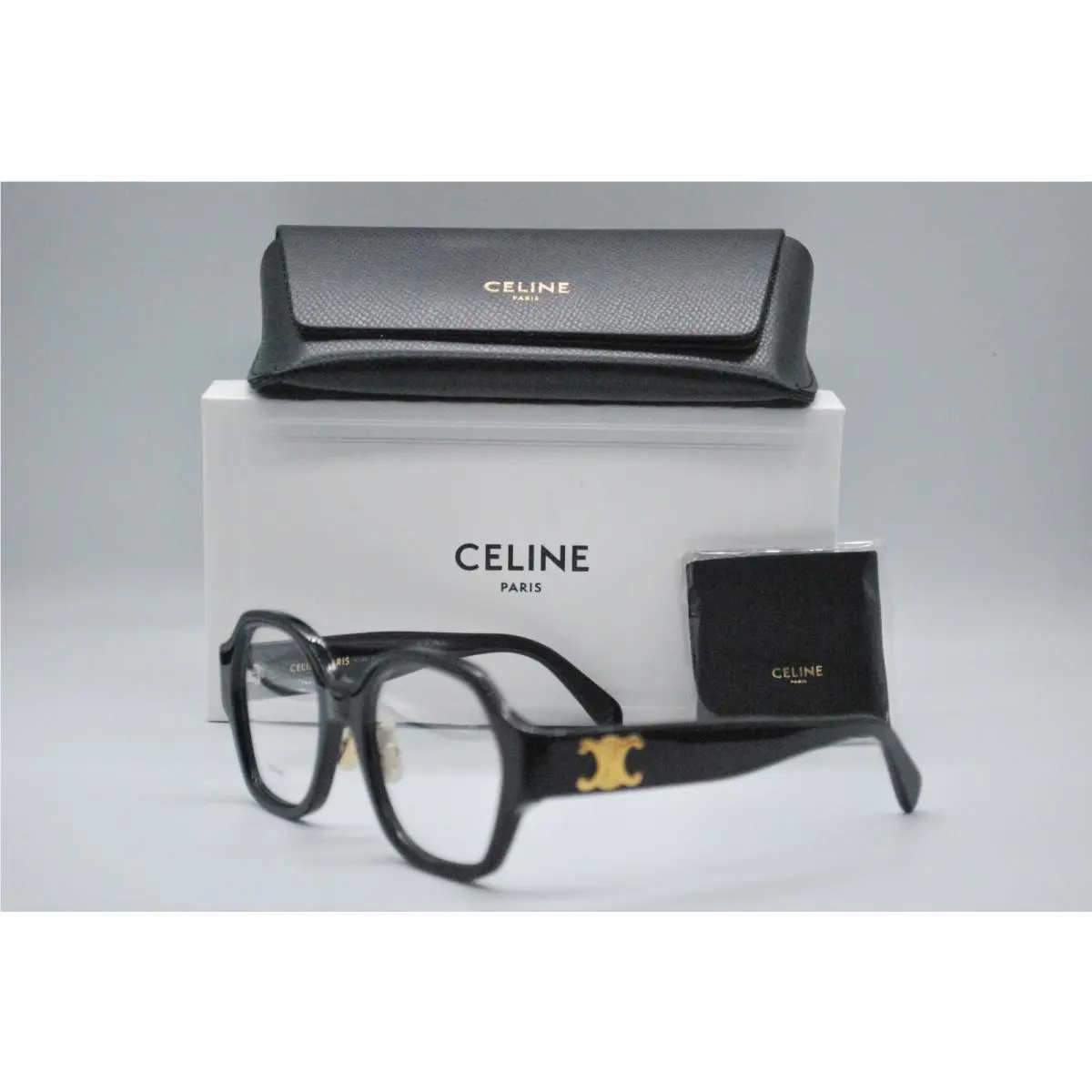 Celine CL50134F 001 Shiny Black Eyeglasses Frames 51-20