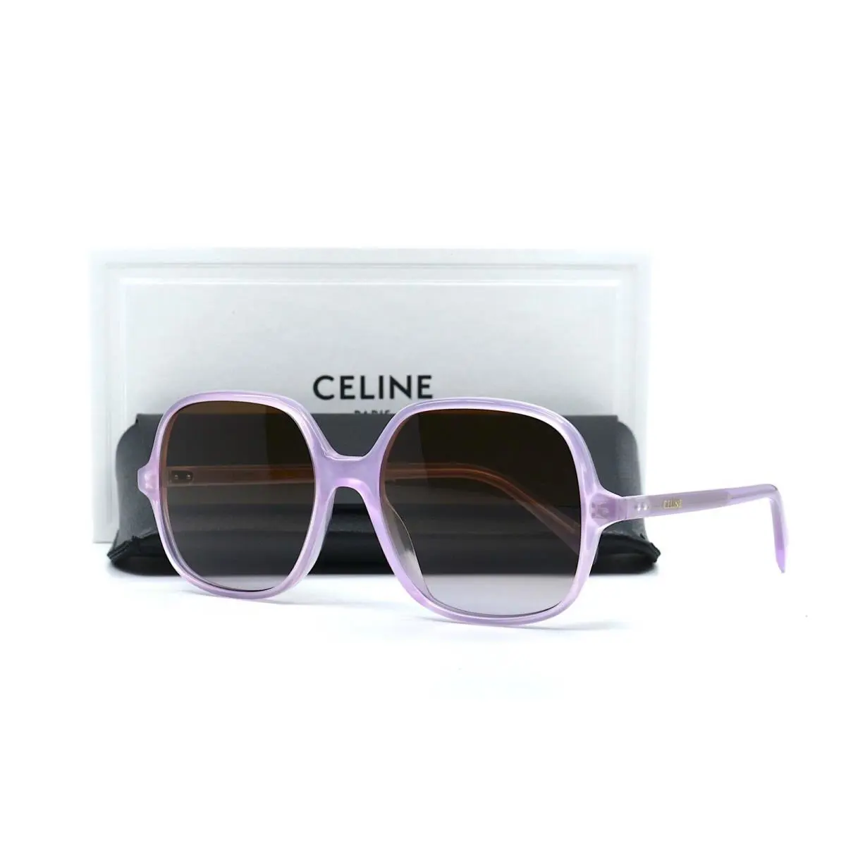 Celine Brown Gradient Square Ladies Sunglasses CL40244U 78F 56 CL40244U 78F 56