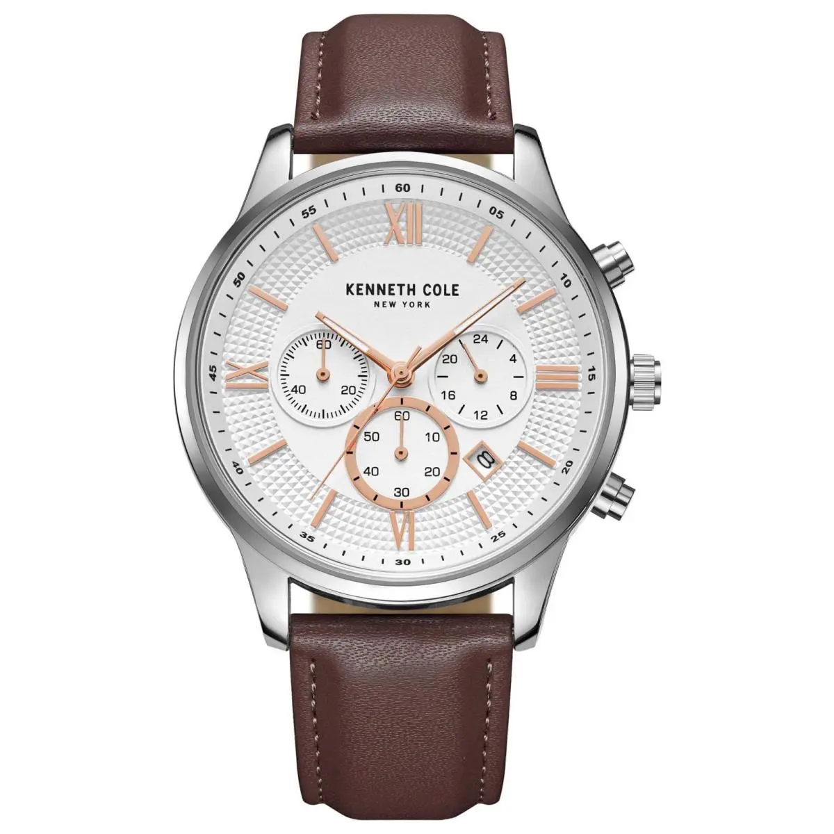 York Men Multi Function Watch with Leather Band - KCWGF2185401 by Kenneth Cole