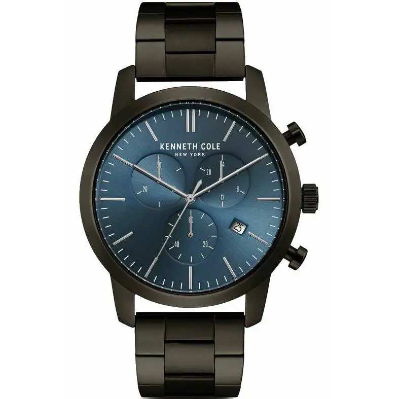 Kenneth New York Cole York Chronograph Black Steel Blue Dial Watch KC50053005