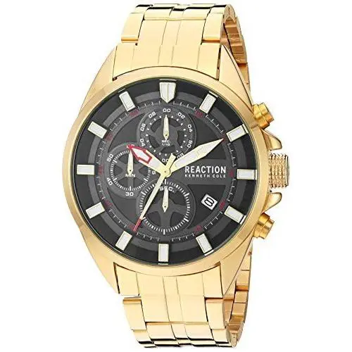 Reaction Gold Stainless Steel Band Watch RK50862001 by Kenneth Cole