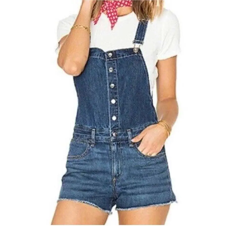 Rag Bone Lou Denim Overall Shorts in Bluebird Sz Xxs