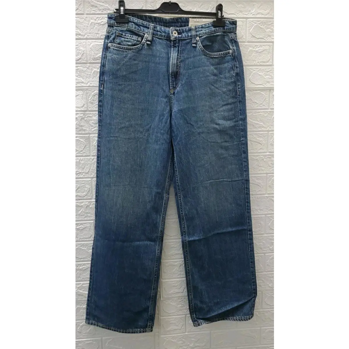 Rag Bone Covington Lori Mid Rise Wide Leg Jean Blue Size 29