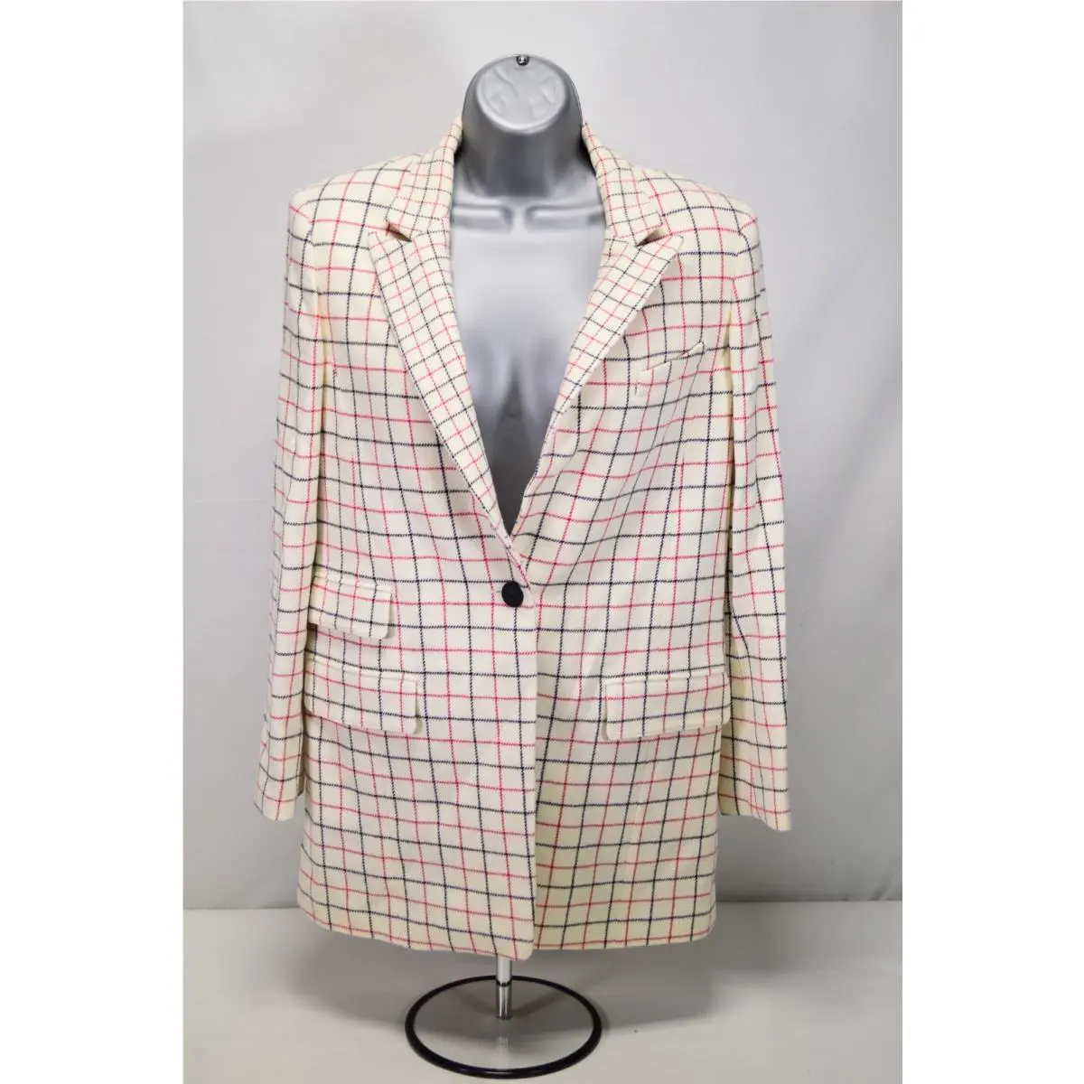 Rag Bone Ivory Check Wool Nova Blazer Womens Size 0