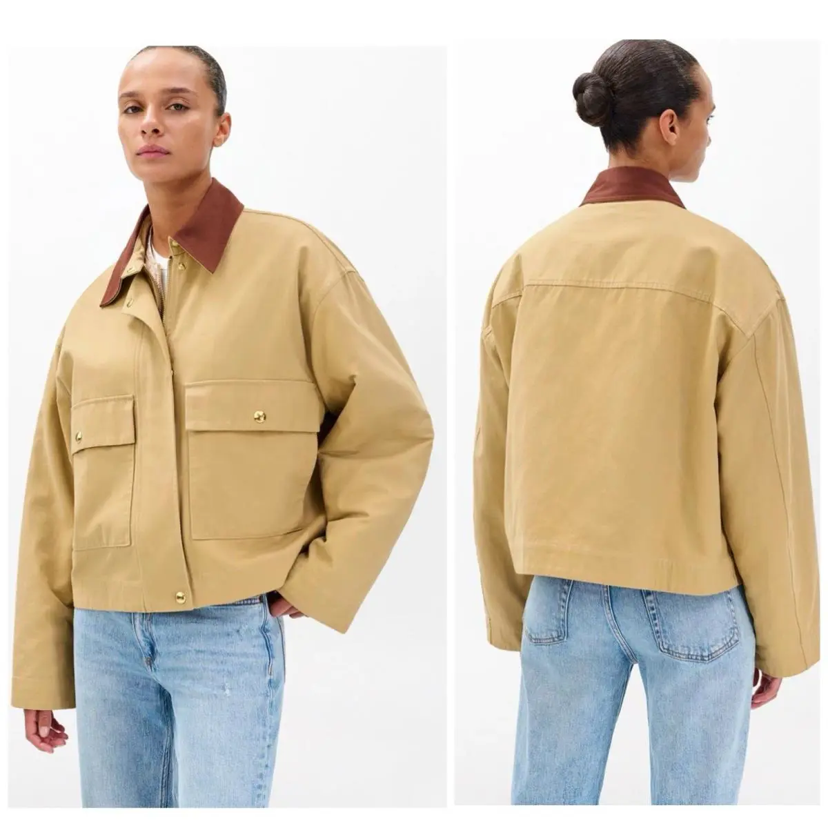 Rag Bone Nonie Cotton Jacket In Beige Size: XL