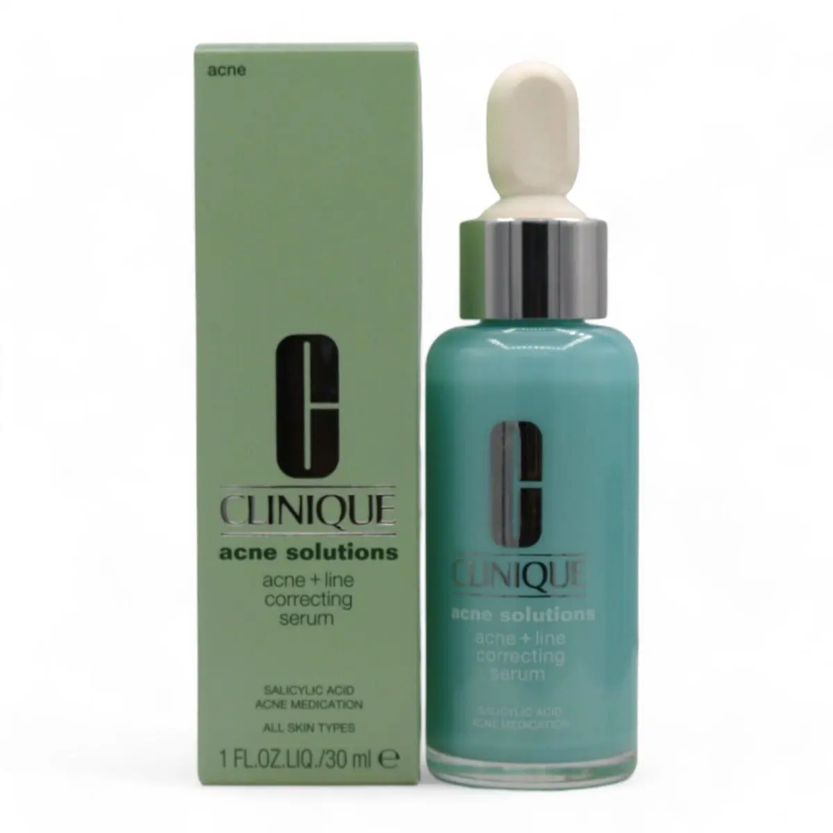 Clinique Acne Solutions Acne + Line Correcting Face Serum Salicylic Acid 1.0 oz
