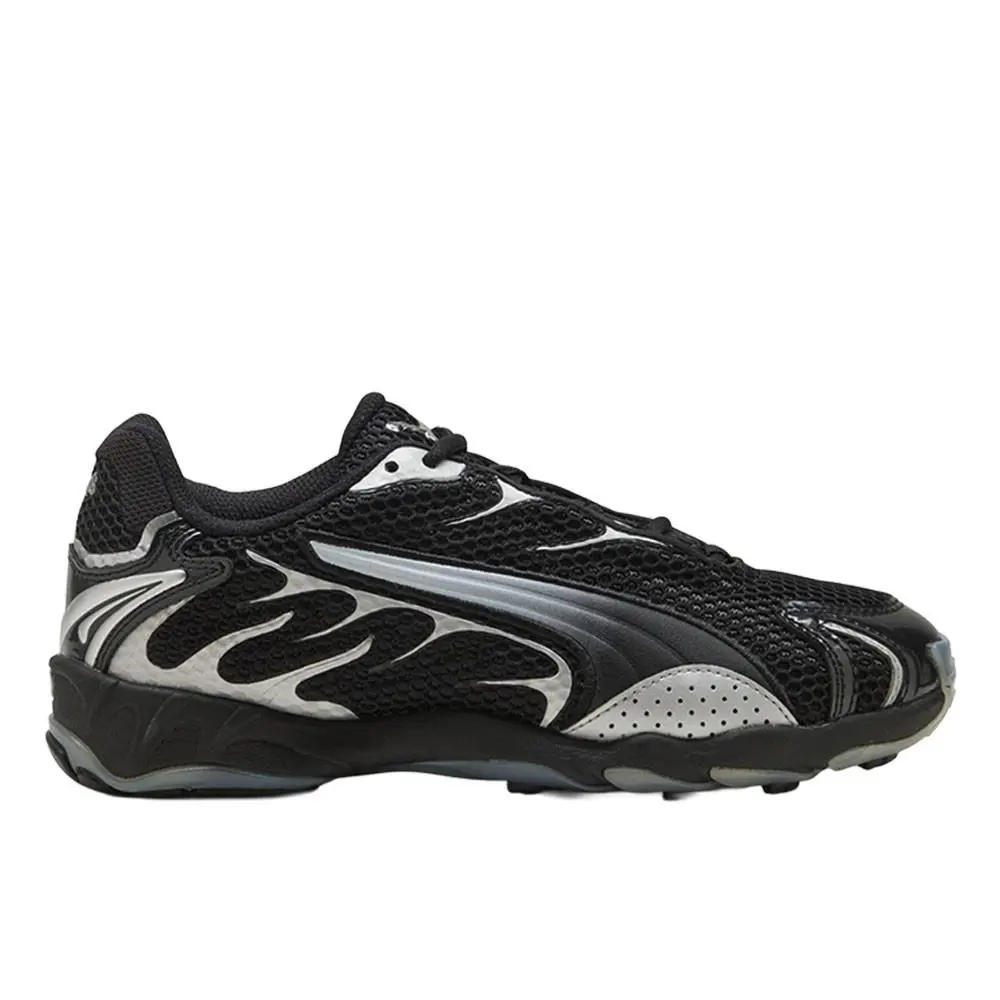 Puma Inhale Metallic Lace Up Womens Black Silver Sneakers Casual Shoes 4064750 - Black, Silver