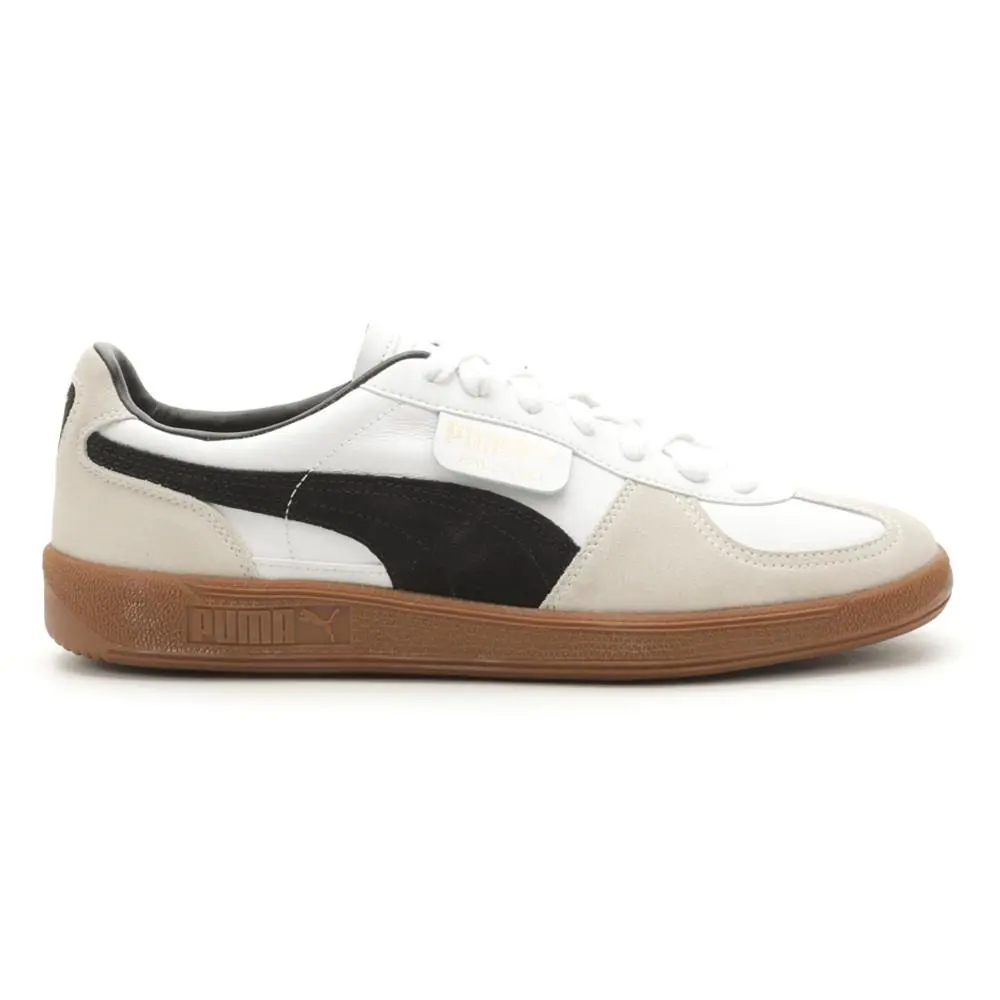 Puma Palermo Leather Lace Up Mens Off White White Sneakers Casual Shoes 396464 - Off White, White
