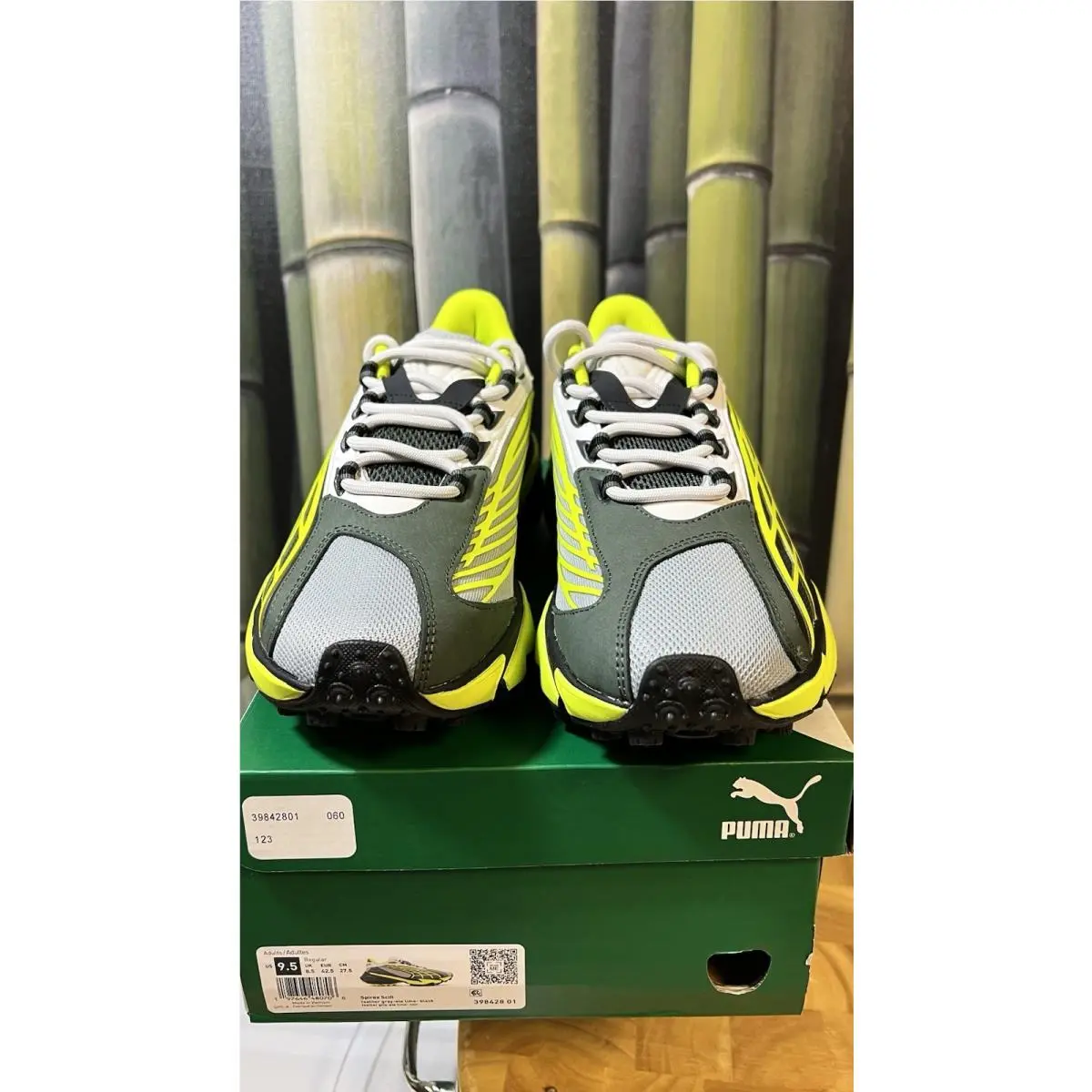 Size 9.5 Puma Spirex Scifi 398428-01 Gray Ele Lime Black Men’s Sneakers 2023