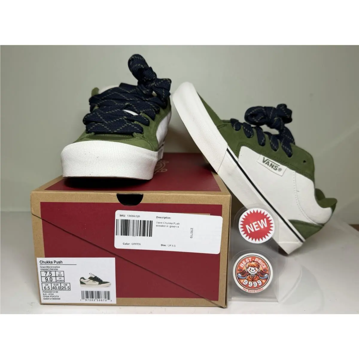 Vans shoes - VN000CZWVON - VN000CZWVON - Green/ White 9